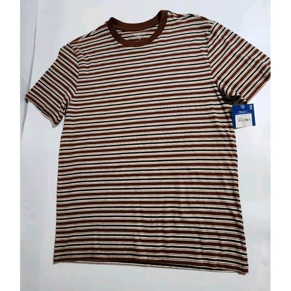 Arizona Brown Stripe Short Sleeve Knit Crew Basic T-Shirt Unisex